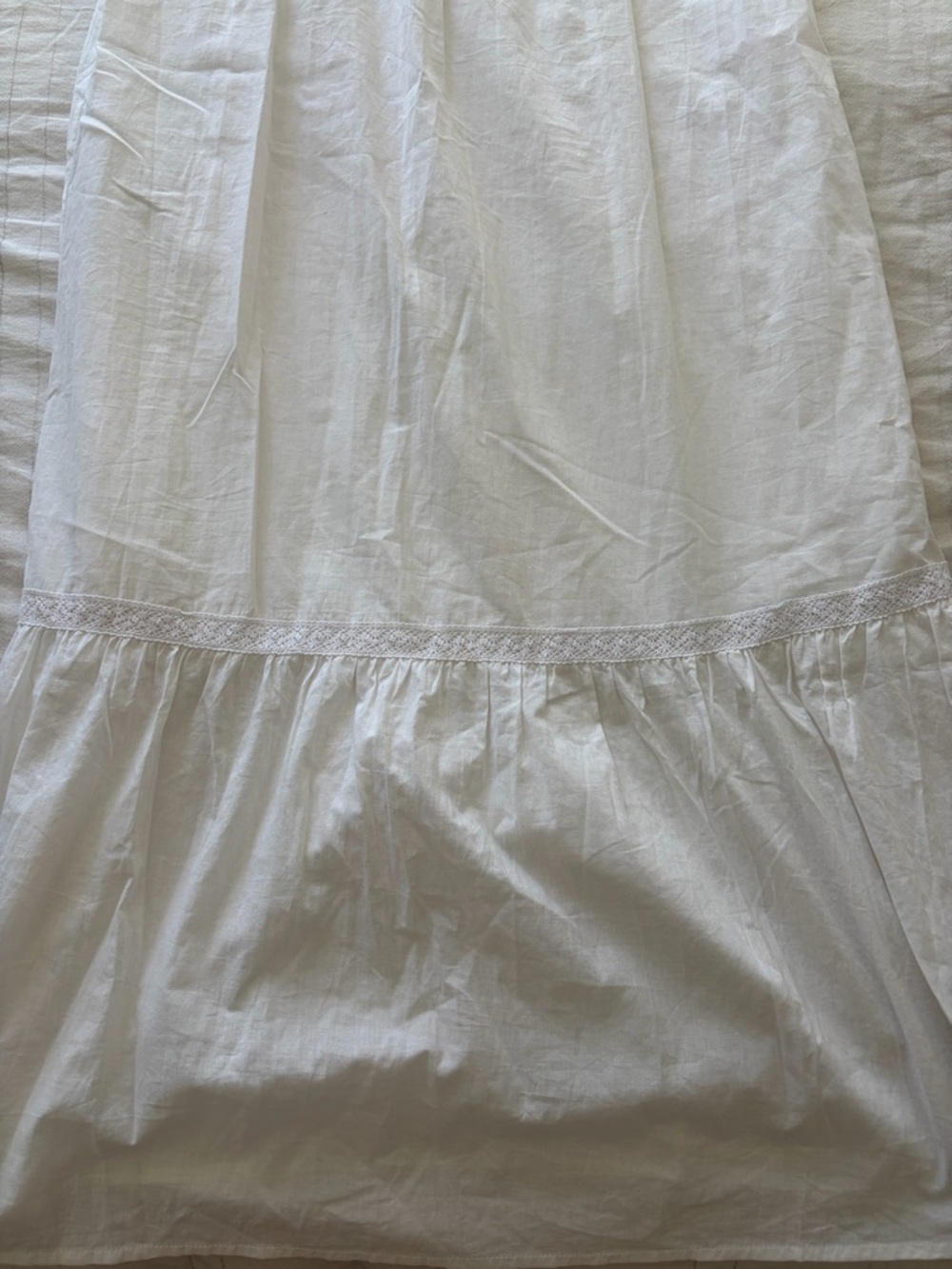 100% Cotton White Sleeveless Maxi Dress with Lace Detail - Picture 6 of 6